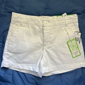 Women’s White Stretch Jean Shorts